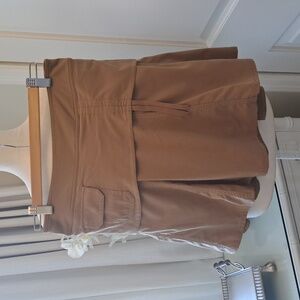 Athleta‎ Womens Wherever Layered Tan Athletic/Hiking 17" Skort Undershorts S-2